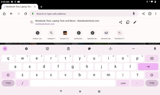 Keyboard in landscape mode