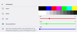 Manually adjusted white balance