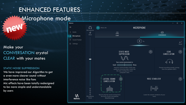 Users can control the extent of background noise suppression. (Slide courtesy: MSI)