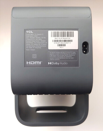 The TCL C1 requires 75 watts of power from an AC cord connected to its bottom. (Image source: Notebookcheck)