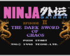 Ninja Gaiden II: The Dark Sword of Chaos's title screen pictured
