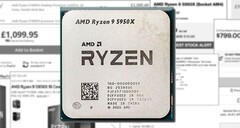 The AMD Ryzen 9 5950X has been subject to some ruthless price-gouging by certain retailers. (Image source: AMD/various - edited)
