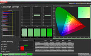 CalMan saturation (profile: Default, color space target: sRGB)