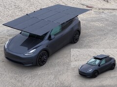 Dartsolar prototypes 2,000-watt, folding solar charging roof rack for EVs. (Image source: Dartsolar)