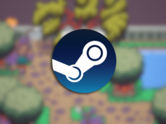 Discounty is launching on Steam, PlayStation, Xbox, and Nintendo Switch. Pictured - a screenshot from the game with the Steam logo overlaid on top. (Image source: Steam - Edited)
