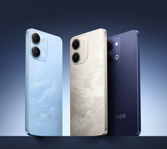 The iQoo Z11i comes in desert gold, ink shadow, and light blue color options