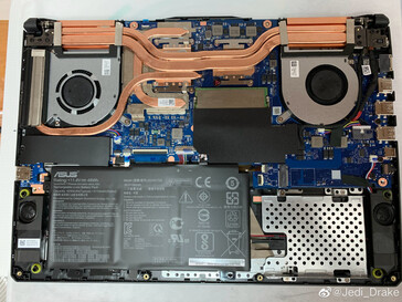 Asus TUF Gaming innards. (Image source: @Jedi_Drake/@9550Pro)