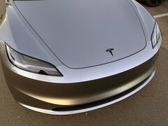 The 2026 Model 3 with front bumper camera and turn signal stalk. (Image source: Sawyer Merritt/X)