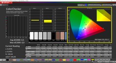 CalMAN ColorChecker (profile: Vivid, target color space: P3)