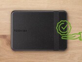 The Toshiba hard drive features a very minimal design with a black colorway 