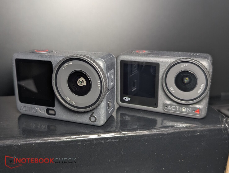 DJI Osmo Action 6 left vs Action 4 right