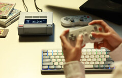 The AYANEO AM02 can be purchased with 8BitDo controller and Nuphy keyboard accessories, pictured. (Image source: AYANEO)