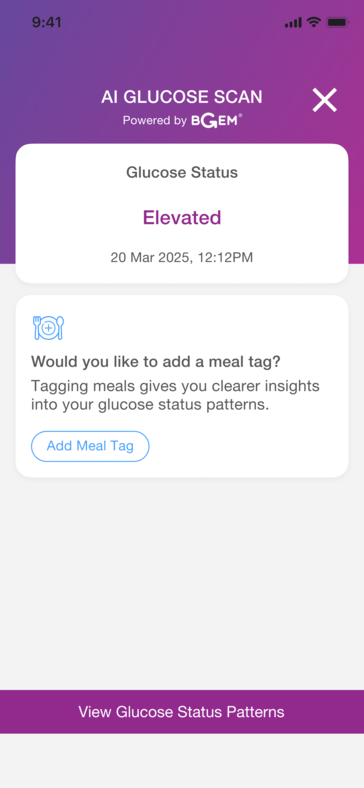 No exact blood glucose value is shown