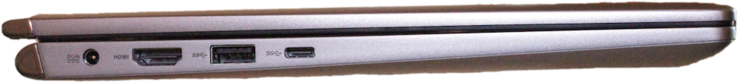 Left-hand side: Mains connection, HDMI 1.4, USB 3.1 Gen1 Type-A, USB 3.1 Gen1 Type-C