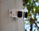 Baseus Security X1 Pro camera mounted on a wall.