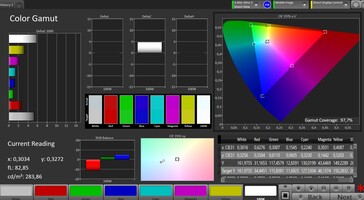 Color space (target color space: sRGB; profile: standard, warm)
