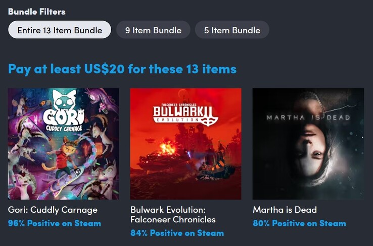 Decorative image. Paying $20 gets you all 13 games (Image source: Humble Bundle)