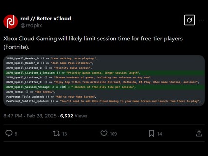 Fortnite Better xCloud leak (Image source: Better xCloud X account)
