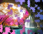 In Epic Landscapes Jigsaw, you can complete puzzles ranging from 12 to 280 pieces. Pictured - A semi-completed puzzle from the game. (Image source: Xbox)