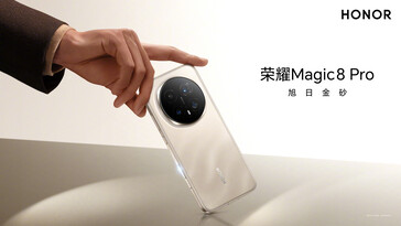 The Magic 8 Pro in a gold colorway (Image source: Honor)