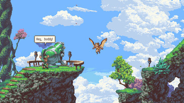 An image showing Geddy and Otus in Owlboy.