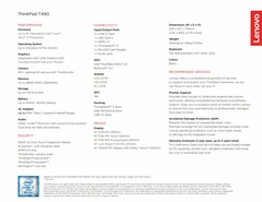 Specifications Lenovo ThinkPad T490