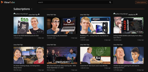 ViewTube looks arguably better than Invidious, but isn't without it's own issues. (Image Source: Notebookcheck)