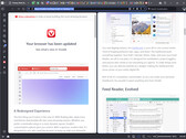 Vivaldi 7.0 with tiled tabs (Image source: Own)