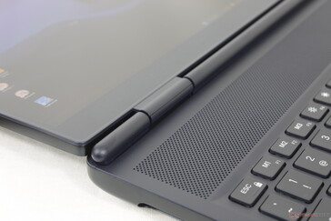 Lid opens the full 180 degrees which is relatively uncommon on gaming laptops. Display teeters slightly when adjusting angles