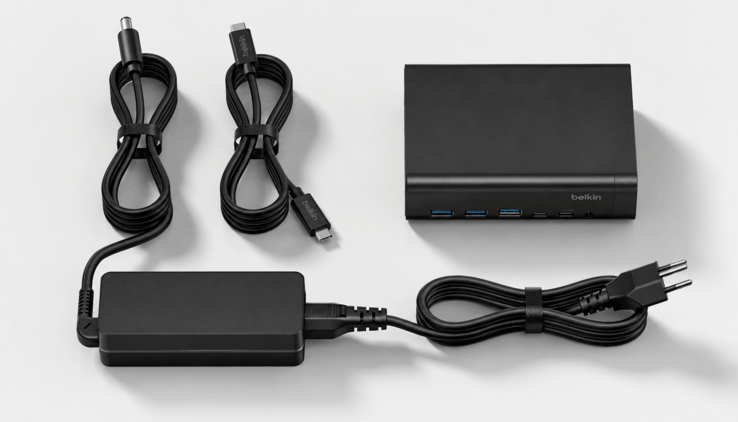 Belkin 12-in-1 dock with its power adapter and included cables
