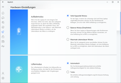 MyAsus fan settings