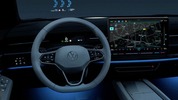 The ID.7's cockpit design is revealed. (Source: Volkswagen)