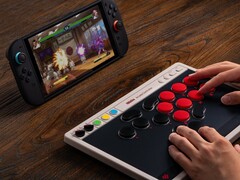 An 8BitDo Arcade Controller connected to a Nintendo Switch 2. (Image source: 8BitDo)