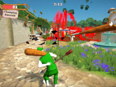 A Gentlemen's Dispute, players can use both weapons and environmental hazards to outlast one another. Pictured - an ingame screenshot. (Image source: Steam)
