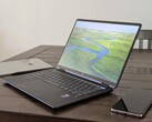HP's OmniBook Ultra Flip 14, shown here in the Eclipse Grey colorway, features a 9-megapixel webcam with IR support (Image source: Allen Ngo / Notebookcheck)