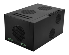 The case is large enough to accommodate three PCIe cards, but it is also compact enough and rugged. (Image Source: MSI)