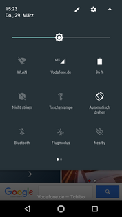 The Nokia 2 has a drop-down menu which gives access to a series of quick actions.