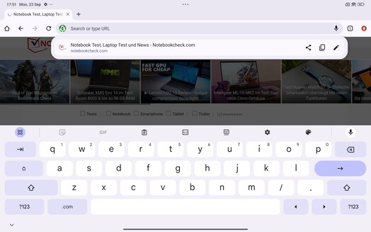 Keyboard horizontal
