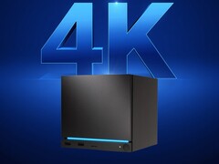 Valve Steam Machine seen with 4K backdrop