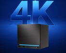 Valve Steam Machine seen with 4K backdrop