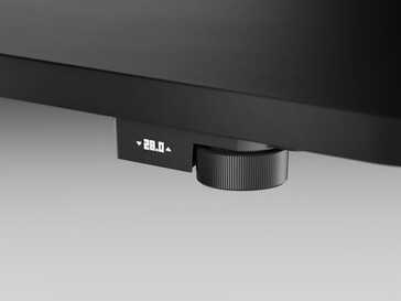 Height adjustment dial of the Coyl gaming desk.