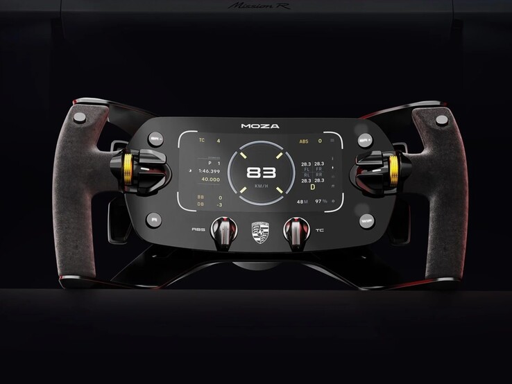 Porsche Mission R replica steering wheel. (Image source: Moza)