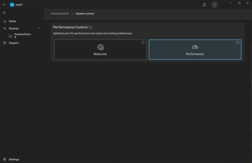 myHP app: Performance modes