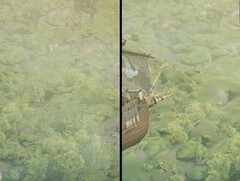 Monster Hunter Wilds exhibits an odd behavior at High Texture settings where some textures are delayed to load in, or simply don't load at all—like the ground texture in this cutscene. (Image Source: Digital Foundry)