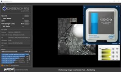 CPU information during a Cinebench R15 Single 64Bit benchmark