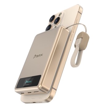 The BMX SolidSafe power bank has a small LCD display (Image source: BMX)