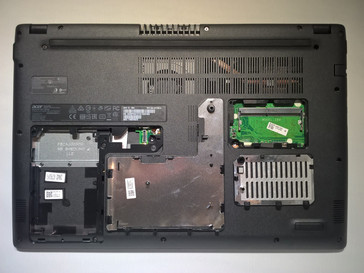 Opened maintenance hatches for working memory and storage devices