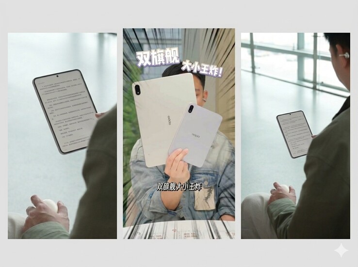 The front and rear design of the Oppo Pad Mini.