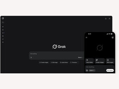 A promotional image for xAI&#039;s Grok that shows off the chatbot interface on desktop and mobile. (Image Source: xAI)