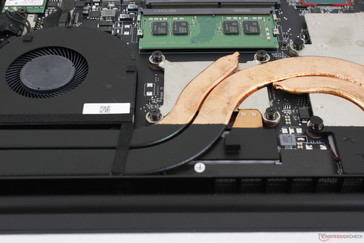 The central heat pipe over the CPU and GPU is notably very large for a laptop